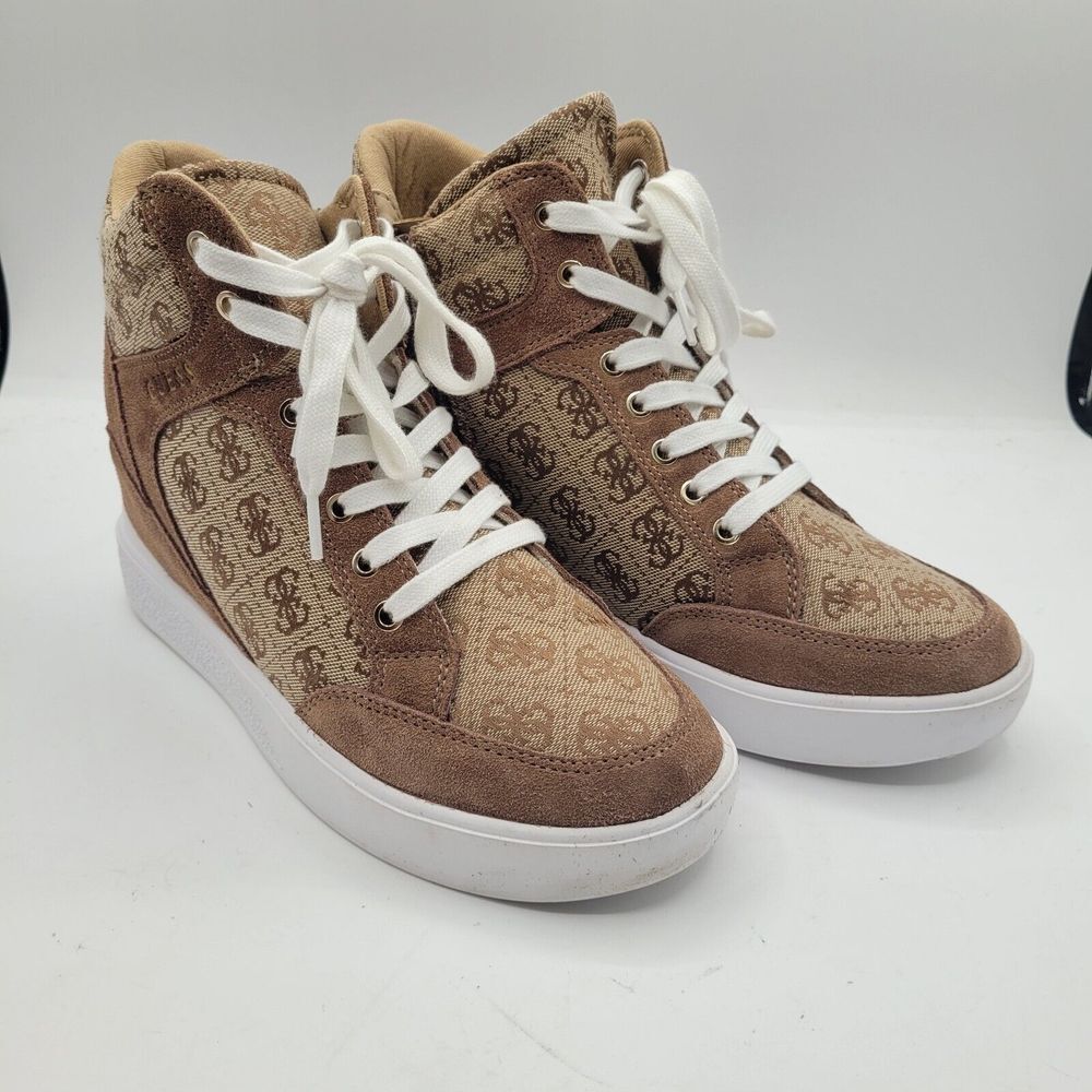 Women's High-Top Sneakers with Monogram Design